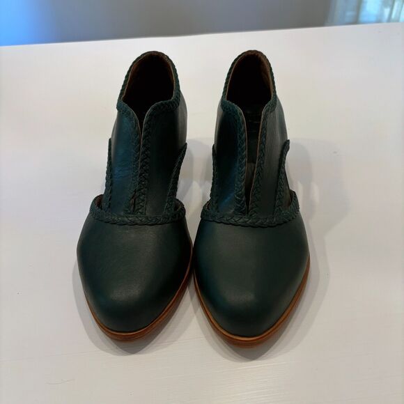 Bali Elf Women's Spirit Walker Handmade Hunter Green Leather Ankle Booties Sz 10 - Picture 4 of 10